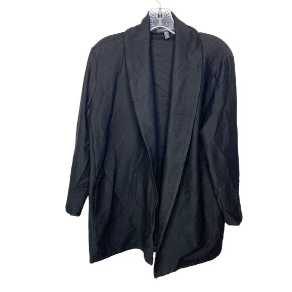 Eileen Fisher Sweaters - Eileen Fisher Sweater Women's Size M Black Open Front Cardigan Shawl Collar